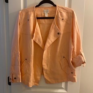 Chico’s linen open front jacket. Sz 2 (US 12)